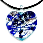 Pendentif Coeur bleu - collier Murano 