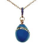Pendentif-Oeuf bleu Faberge copie