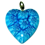 Pendentif Cœur Murano turquoise