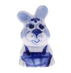 Figurine Lapin en porcelaine russe Gzhel