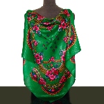 Foulard russe vert à motif floral