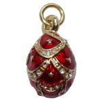 Pendentif oeuf rouge - copie Fabergé Lys