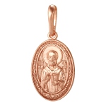 Pendentif Saint Nicolas plaqué or rose 14 carats