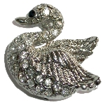 Broche Cygne strass