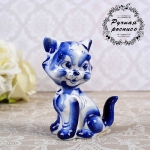 Figurine Chat assis en porcelaine