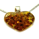 Coeur Pendentif en Ambre naturel Baltique