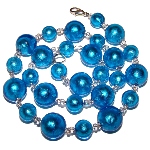 Collier perles bleu en verre de Murano