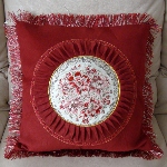 Housse de coussin rouge bourgogne en velours