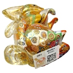 Figurine lapin en verre Murano authentique, collection Murrine et Or
