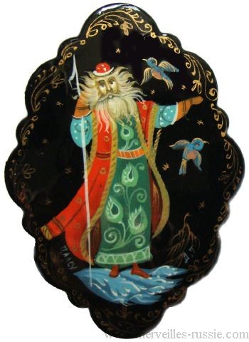 Broche de Palekh - La fille de neige - Snegourotchka