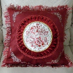 Housse de coussin bordeaux en velours