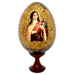 Icone Ste Thérèse sur oeuf en bois