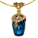 Pendentif en Cristal Bleu - Serpent