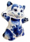 Chat Figurine Statuette en porcelaine